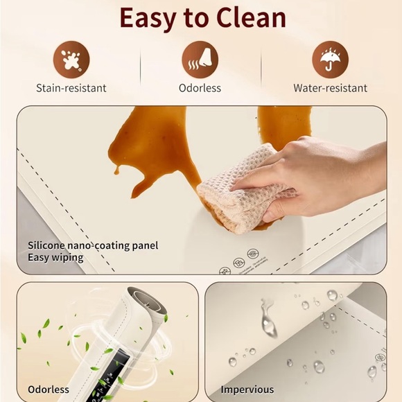 New Warming Mat for Food - Electric Silicone Food Warming Tray for Buffet, Beige - Picture 7 of 9